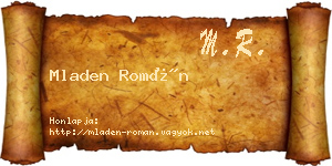 Mladen Román névjegykártya